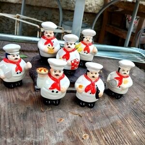 Vintage* 90s Set of 7 Ceramic Chef Containers